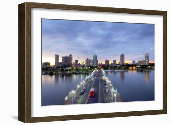 Florida, Saint Petersburg, Skyline, Tampa Bay, Pier, Pinellas County-John Coletti-Framed Photographic Print