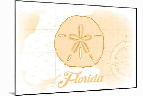 Florida - Sand Dollar - Yellow - Coastal Icon-Lantern Press-Mounted Art Print