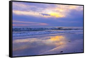 Florida, Sarasota, Crescent Beach, Siesta Key, Sunset over Ocean-Bernard Friel-Framed Stretched Canvas