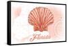 Florida - Scallop Shell - Coral - Coastal Icon-Lantern Press-Framed Stretched Canvas