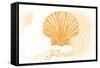 Florida - Scallop Shell - Yellow - Coastal Icon-Lantern Press-Framed Stretched Canvas