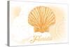 Florida - Scallop Shell - Yellow - Coastal Icon-Lantern Press-Stretched Canvas