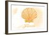 Florida - Scallop Shell - Yellow - Coastal Icon-Lantern Press-Framed Art Print