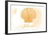 Florida - Scallop Shell - Yellow - Coastal Icon-Lantern Press-Framed Art Print