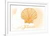 Florida - Scallop Shell - Yellow - Coastal Icon-Lantern Press-Framed Art Print