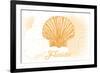 Florida - Scallop Shell - Yellow - Coastal Icon-Lantern Press-Framed Art Print