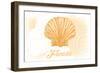 Florida - Scallop Shell - Yellow - Coastal Icon-Lantern Press-Framed Art Print