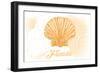 Florida - Scallop Shell - Yellow - Coastal Icon-Lantern Press-Framed Art Print