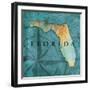 Florida Sea Map-Jace Grey-Framed Art Print
