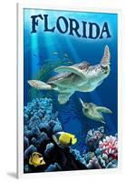 Florida - Sea Turtles-Lantern Press-Framed Art Print