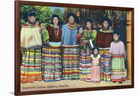 Florida - Seminole Indian Ladies-Lantern Press-Framed Art Print