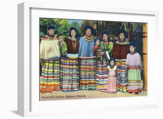 Florida - Seminole Indian Ladies-Lantern Press-Framed Art Print