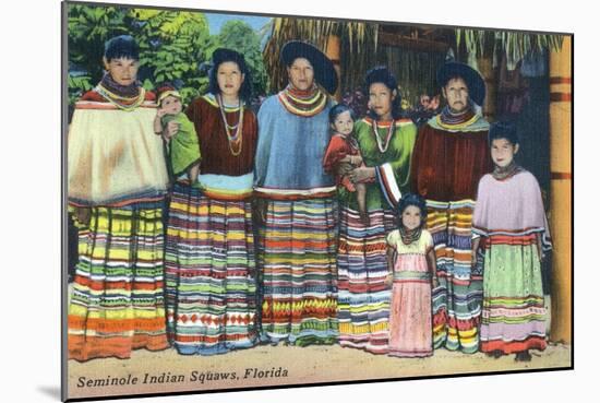 Florida - Seminole Indian Ladies-Lantern Press-Mounted Art Print