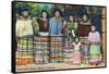 Florida - Seminole Indian Ladies-Lantern Press-Framed Stretched Canvas