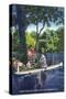 Florida - Seminole Indians by a Dug-Out Canoe-Lantern Press-Stretched Canvas