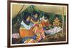 Florida - Seminole Ladies Making Colorful Clothing-Lantern Press-Framed Art Print