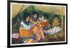 Florida - Seminole Ladies Making Colorful Clothing-Lantern Press-Framed Art Print