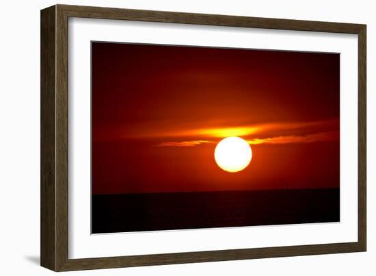 Florida, Siesta Key, Crescent Beach, Ball of Fire in a Red Sunset-Bernard Friel-Framed Photographic Print