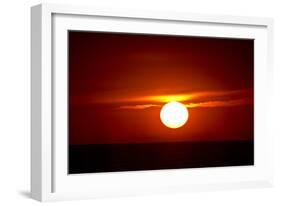 Florida, Siesta Key, Crescent Beach, Ball of Fire in a Red Sunset-Bernard Friel-Framed Photographic Print