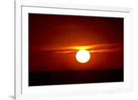 Florida, Siesta Key, Crescent Beach, Ball of Fire in a Red Sunset-Bernard Friel-Framed Photographic Print