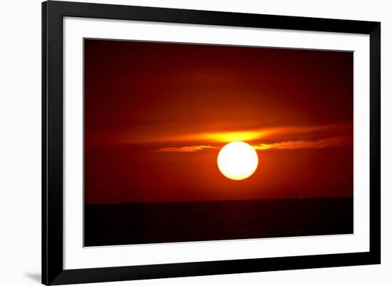 Florida, Siesta Key, Crescent Beach, Ball of Fire in a Red Sunset-Bernard Friel-Framed Photographic Print