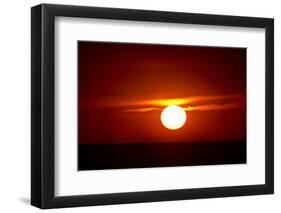 Florida, Siesta Key, Crescent Beach, Ball of Fire in a Red Sunset-Bernard Friel-Framed Photographic Print