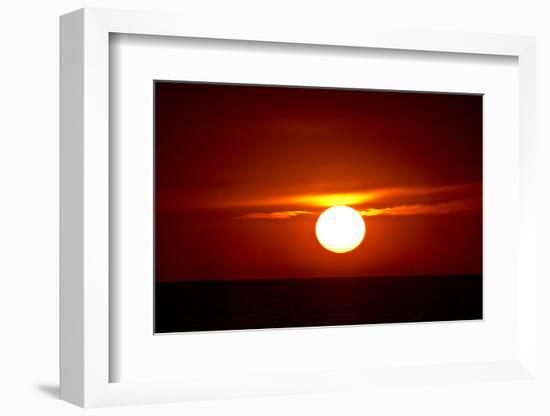 Florida, Siesta Key, Crescent Beach, Ball of Fire in a Red Sunset-Bernard Friel-Framed Photographic Print