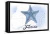 Florida - Starfish - Blue - Coastal Icon-Lantern Press-Framed Stretched Canvas