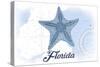 Florida - Starfish - Blue - Coastal Icon-Lantern Press-Stretched Canvas