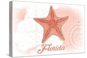 Florida - Starfish - Coral - Coastal Icon-Lantern Press-Stretched Canvas