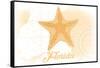 Florida - Starfish - Yellow - Coastal Icon-Lantern Press-Framed Stretched Canvas