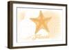 Florida - Starfish - Yellow - Coastal Icon-Lantern Press-Framed Art Print