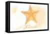 Florida - Starfish - Yellow - Coastal Icon-Lantern Press-Framed Stretched Canvas