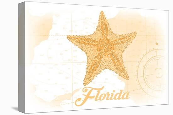 Florida - Starfish - Yellow - Coastal Icon-Lantern Press-Stretched Canvas