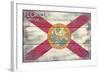 Florida State Flag - Barnwood Painting-Lantern Press-Framed Art Print