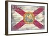 Florida State Flag - Barnwood Painting-Lantern Press-Framed Art Print