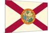 Florida State Flag-Lantern Press-Mounted Art Print