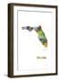 Florida State Map 1-Marlene Watson-Framed Giclee Print