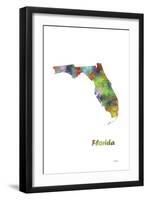 Florida State Map 1-Marlene Watson-Framed Giclee Print