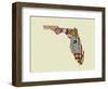 Florida State Map-Lanre Adefioye-Framed Premium Giclee Print