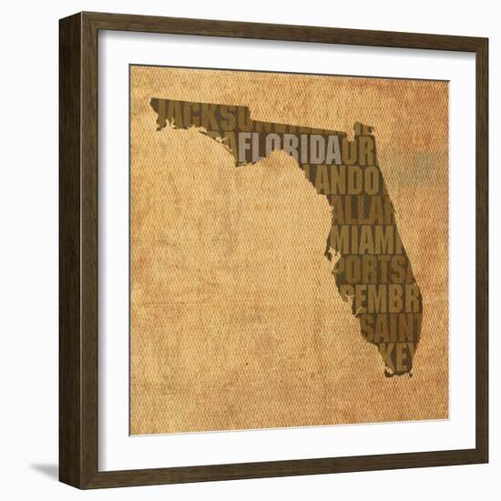 Florida State Words-David Bowman-Framed Giclee Print