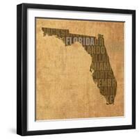 Florida State Words-David Bowman-Framed Giclee Print
