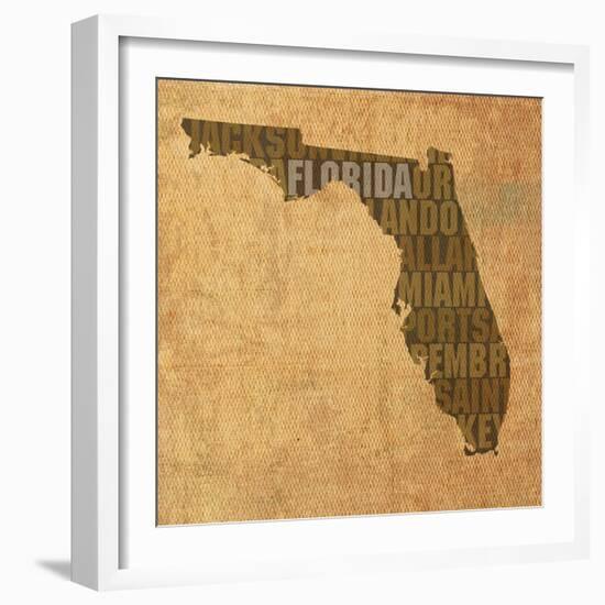 Florida State Words-David Bowman-Framed Giclee Print