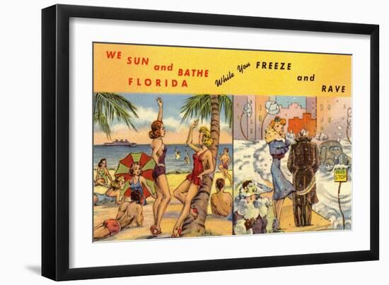 Florida Sun Versus City in Winter-null-Framed Art Print