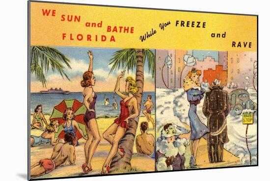 Florida Sun Versus City in Winter-null-Mounted Art Print