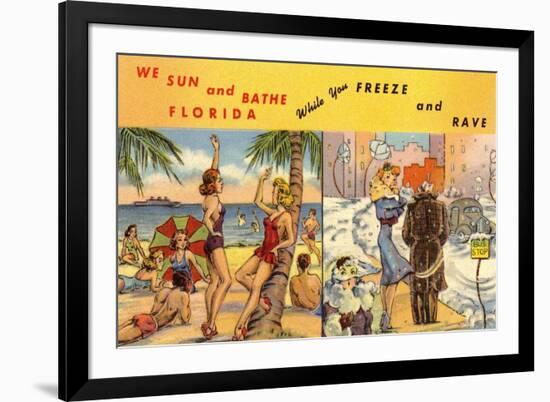 Florida Sun Versus City in Winter-null-Framed Premium Giclee Print