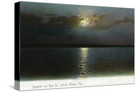 Florida - Sunset Scene on the St. John's River-Lantern Press-Stretched Canvas