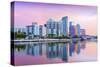 Florida, Tampa, Skyline, Dawn, Hillsborough River-John Coletti-Stretched Canvas