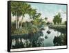 Florida - Thompson's Creek on Tomoka River-Lantern Press-Framed Stretched Canvas