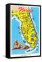 Florida Tourist Map-null-Framed Stretched Canvas